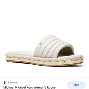 Michael Kors Royce Espadrille Slide Sandals. Size 7.5 Light Cream.